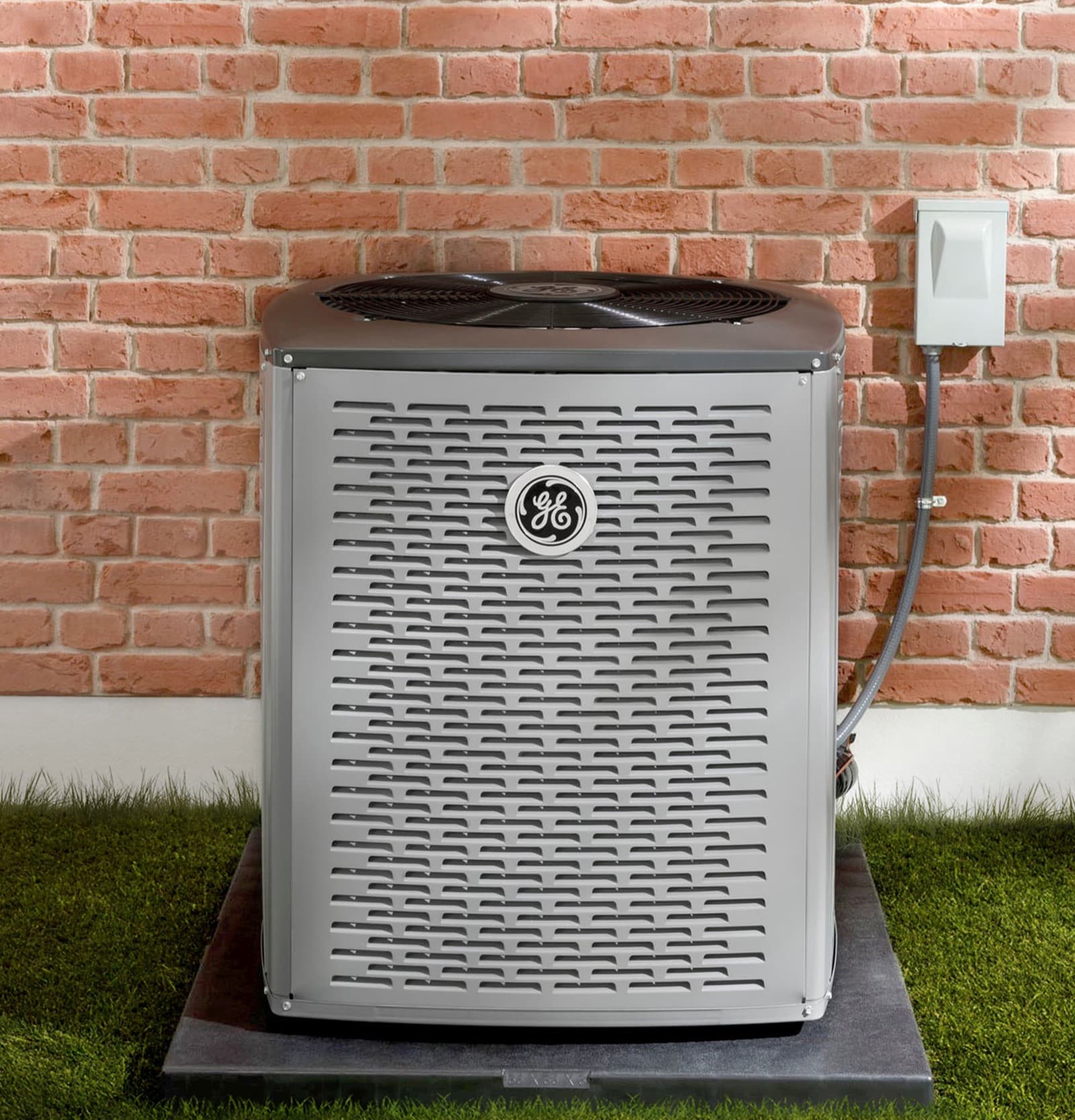 GE high-efficiency air conditioner installed at a Dallas–Fort Worth home